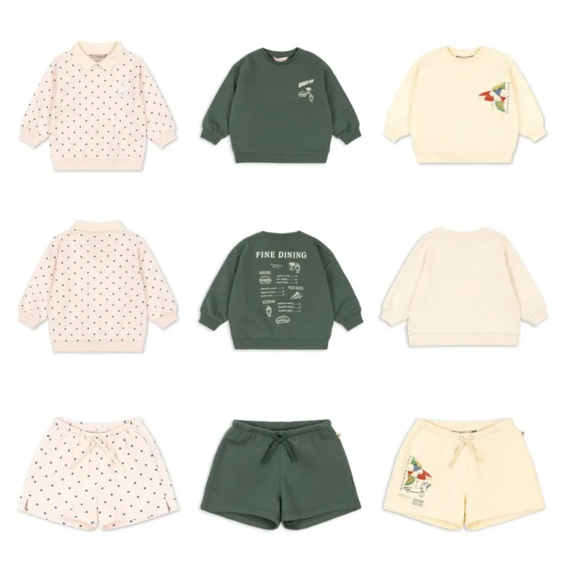 Autumn Kids Hoodies Boy Long-sleeved Sweatshirt Baby Tops Girls Clothes Trendy Casual  Hoodie and Shorts Sets Baby Boy Clothes