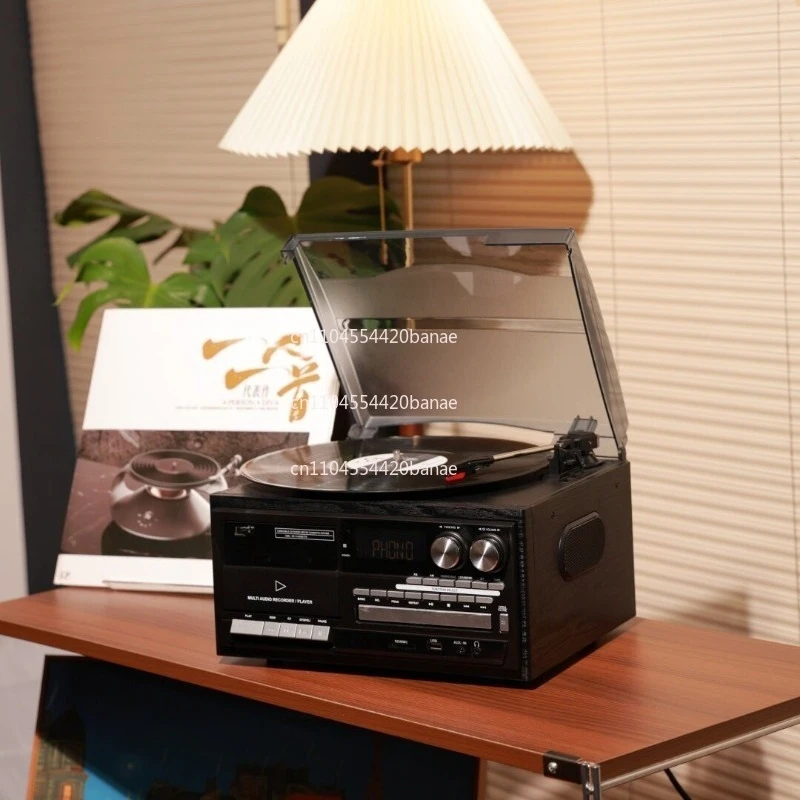 Retro vinyl record player, multi-functional CD tape, Bluetooth integrated American-Taiwanese light luxury small electric stereo