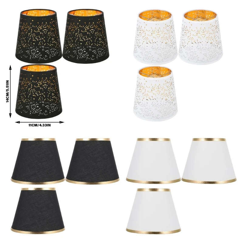 3Pcs Clip on Chandelier Shades Bells Lamp Covers Elegant Lampshade Fabric Lamp Shades Suitable for Home Decors