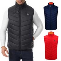 Unisex Heated Waistcoat USB Heating Jacket 3 Temp Modes 2 Zones Vest Coat Stand Collar Windproof Insulated Electric Thermal Coat