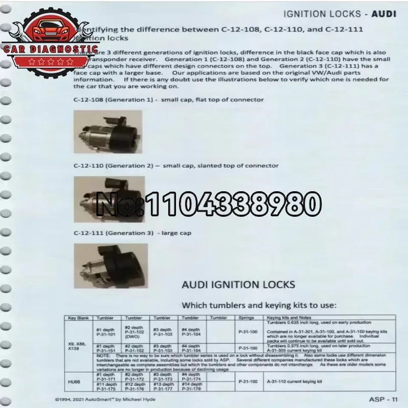 Hot 3Set AutoSmart Locksmith Repair Manual for European & Domestic Cars Trucks Transponder Services Updated Model Information