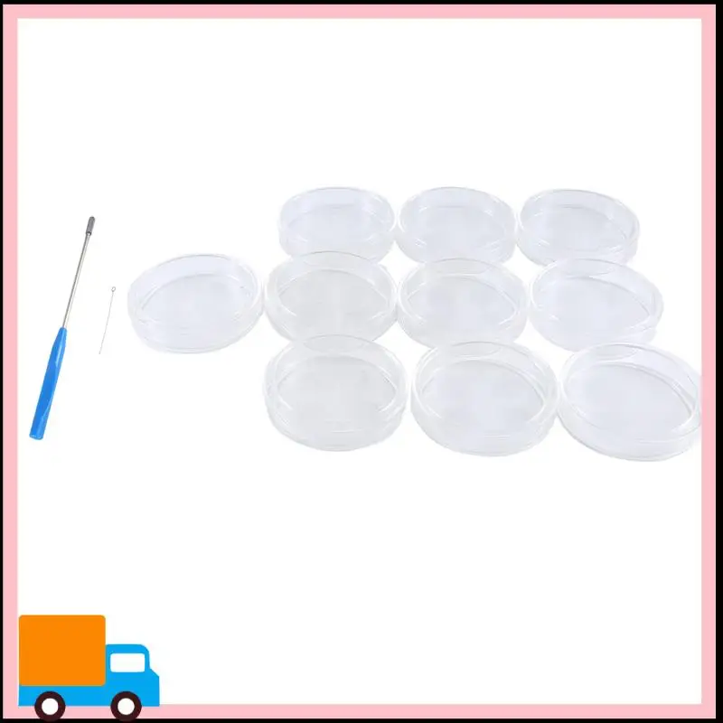 

90 Mm Glass Petri Dishes Reusable Petri Dishes 10 Pcs Autoclavable Lab Petri Plates With A Inoculation Loop