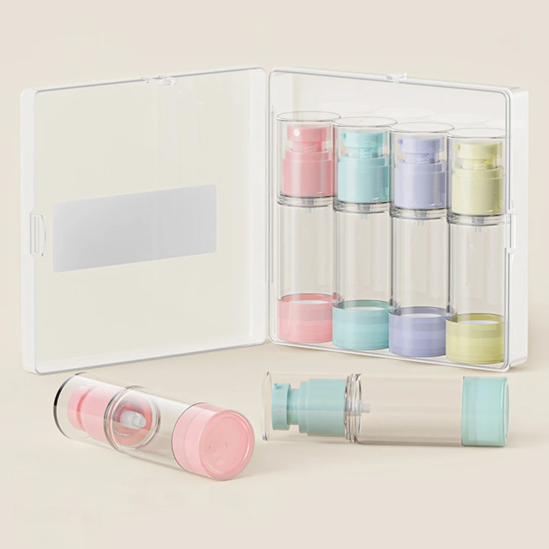 

Airless Refillable Bottles Set,30mL/1fl.oz*4pcs,Spray Bottle*1pcs,Pump bottle*3pcs,candy color,Travel essentials