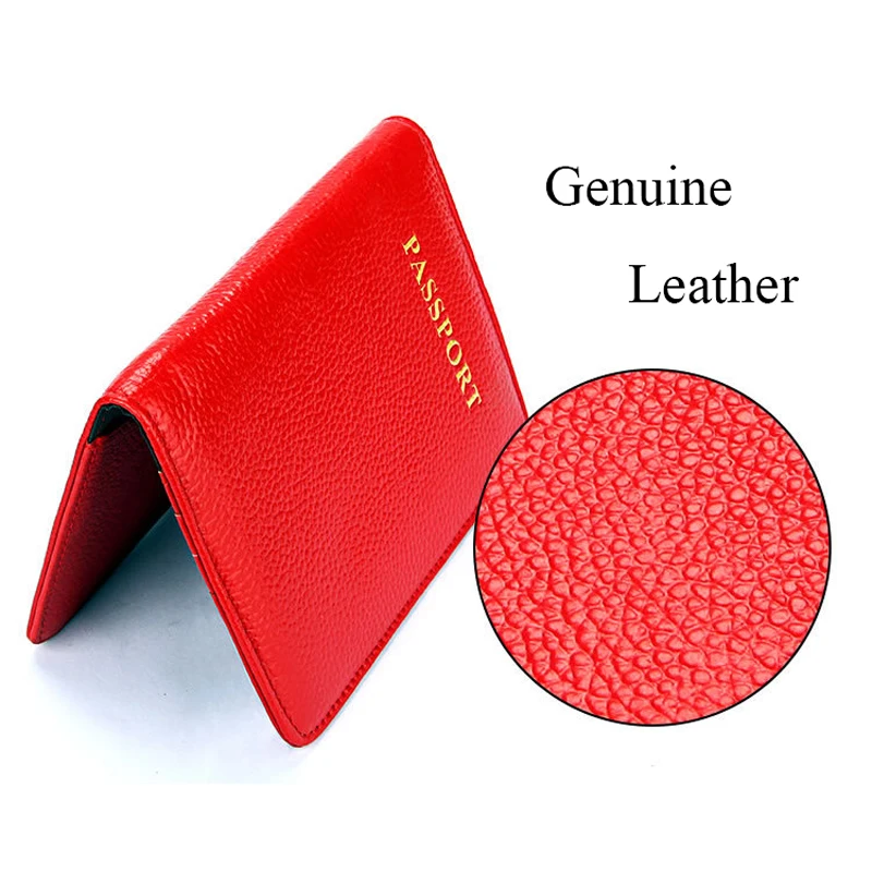 Genuine Leather Passport Cover For Women Female Men Travel Accessories Passport ID Card Holder Cowhide Passport Holder