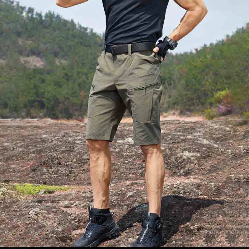 New Outdoor Wear-resistant Men Shorts Waterproof Casual Workout Pants Summer Multi-pocket Quick Dry Hiking Training Shorts Male