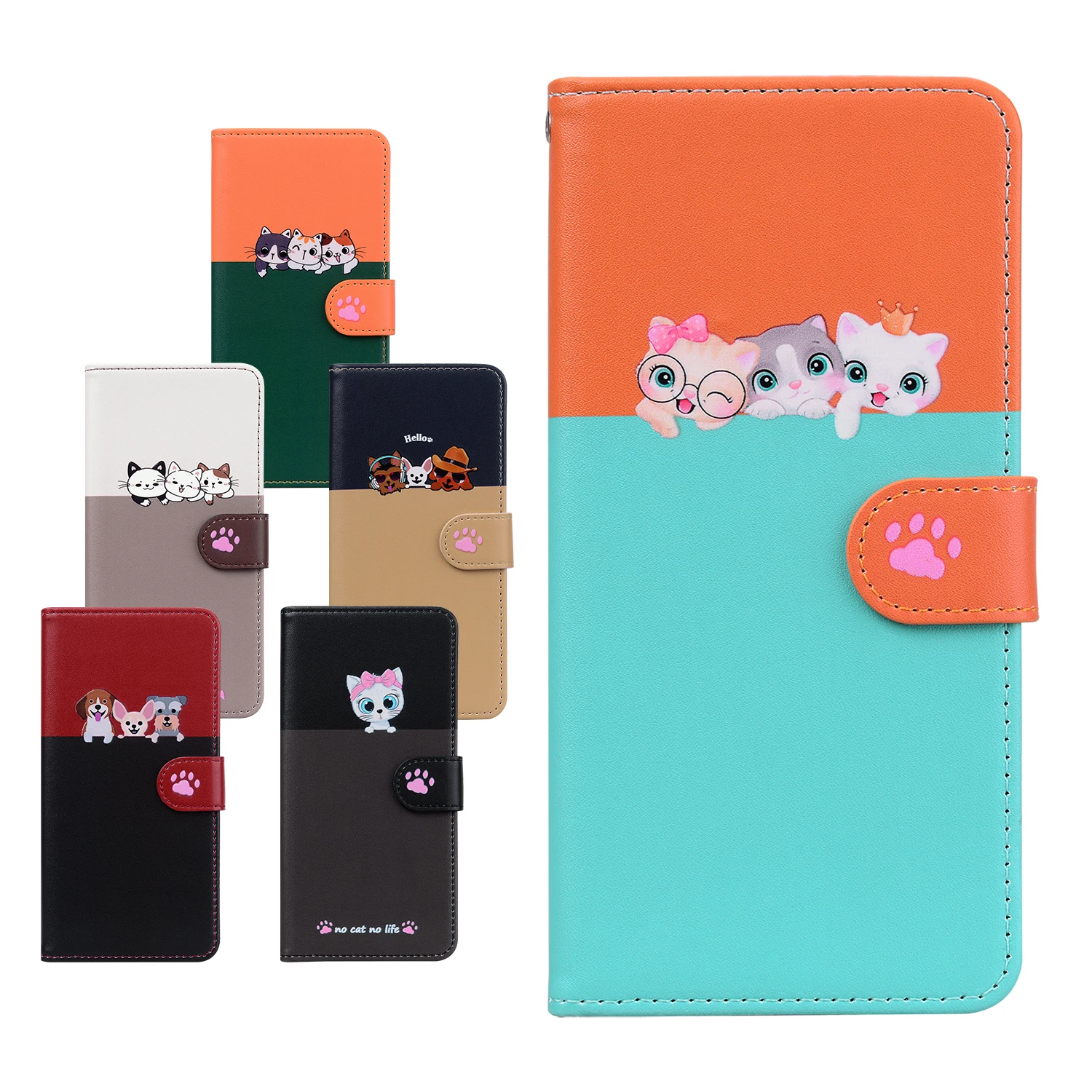 

Wallet cover Cute animals case for Motorola Moto G13 E13 iPhone15 Pro Max 14 Plus 13mini 12 11 pro X XR XS Max 7plus 8 SE 2020