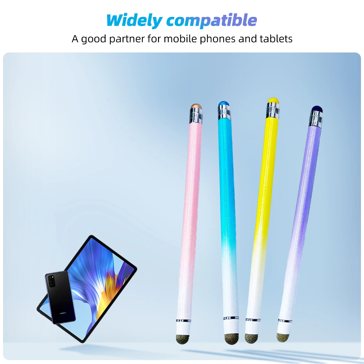 Universal Color 2 In1 Stylus Pen Cellphone Tablet Capacitive Touch Pencil For iPhone Samsung Android Phone Drawing Screen Pencil