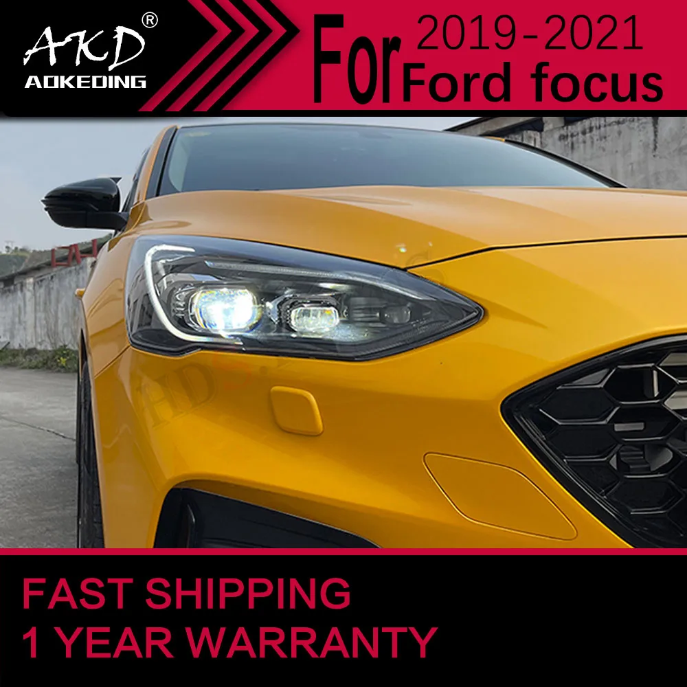 Car Lights for Ford Focus LED Headlight 2019-2021 MK4 Head Lamp Drl Projector Lens Automotive Accessories