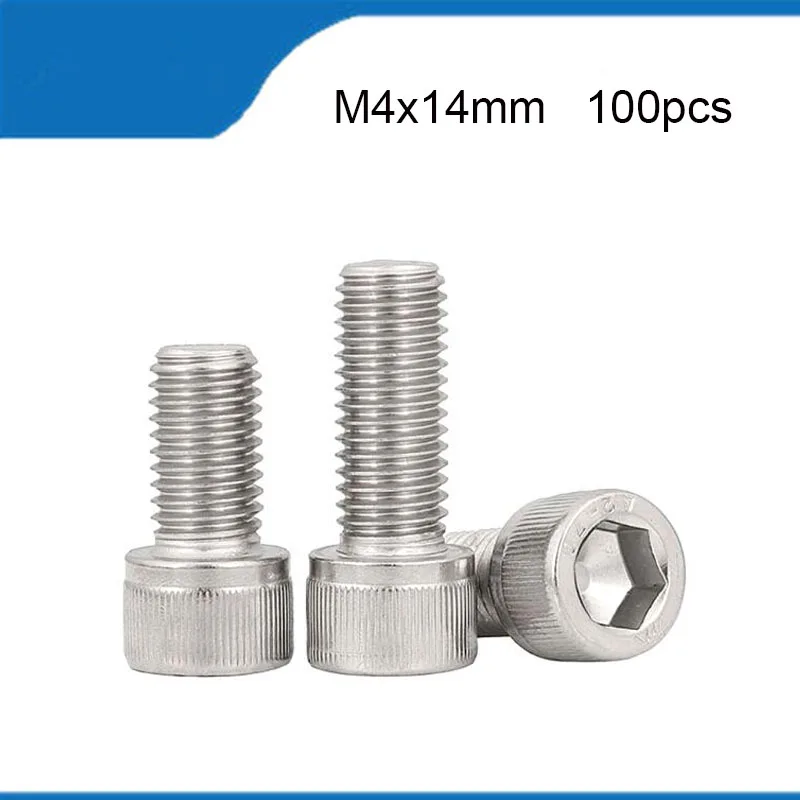 

Free Shipping M4*14mm A2-70 304 Stainless Steel M4 Screw Length 14mm DIN912 Hexagon Hex Socket Cap Head Allen Screw Bolt M4 Bolt