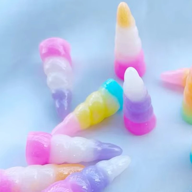 10New Kawaii Cute Gradual Change Unicorn Candy Series Resin Flat DIY  Scrapbook Hair Bow Center Accessories Embellishment A76