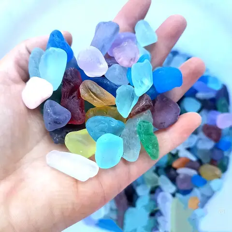 100/200g mixed color glass mosaic material, transparent texture modern style glass particles, suitable for home decoration, hand