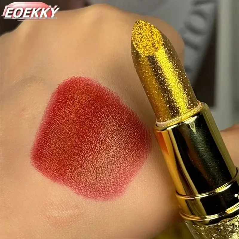 EOEKKY-Rouge à lèvres hydratant à paillettes dorées, maquillage velours 256, brillant, sexy, CAN ac, 2024