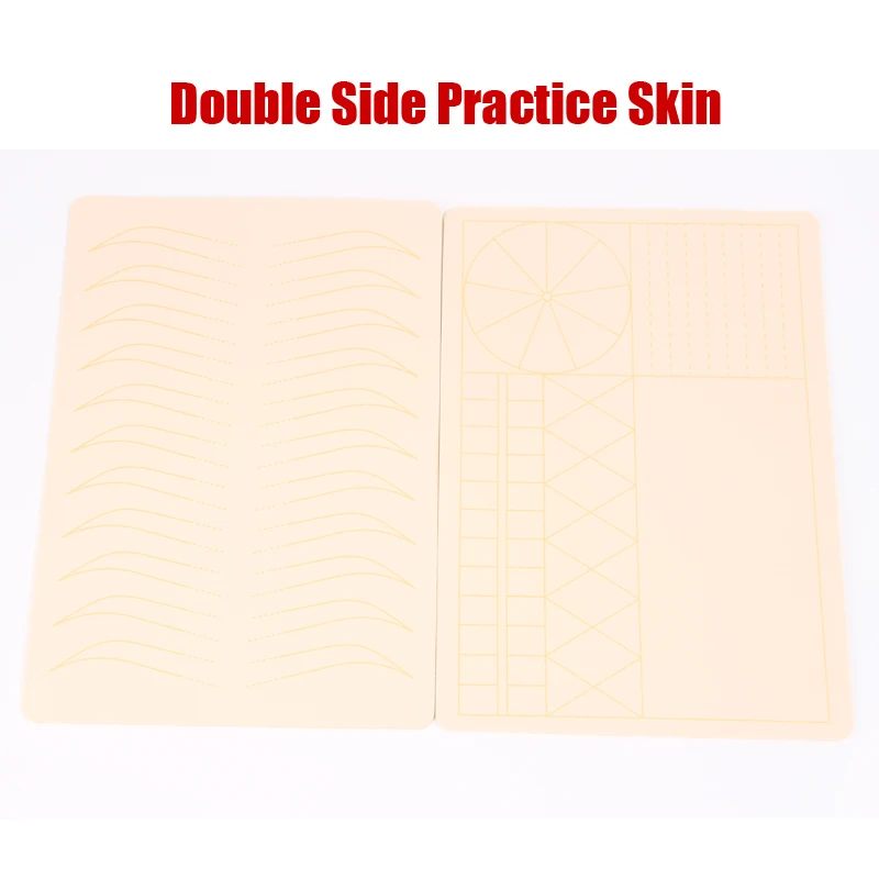 5/10Pcs Two Sides Tattoo Eyebrow Practice Skin Silicone Practice Sheet For Ombre Brow Microblading Beginners Tattoo Art Supplies