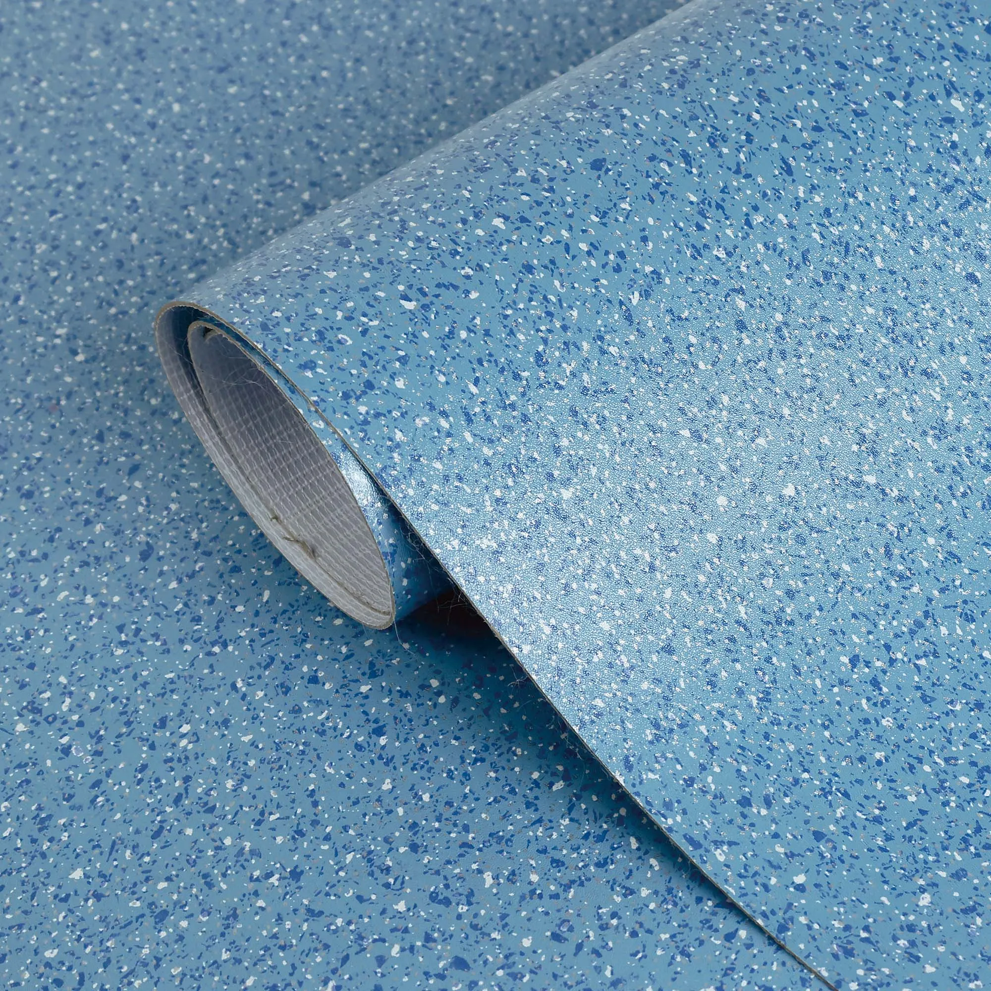 

Waterproof Vinyl Sheet Flooring Blue Commercial For Warehouse Workshop Room 16.4 ft. L x 3.28 ft. W Covers 53.82 sq ft