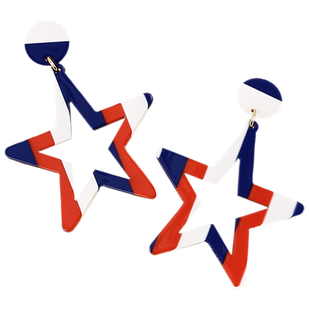 

Flag Earrings Women Independence Day Geometric Shape Holiday Accessories Creative Design Lightweight Non Oxidizing Jewelry