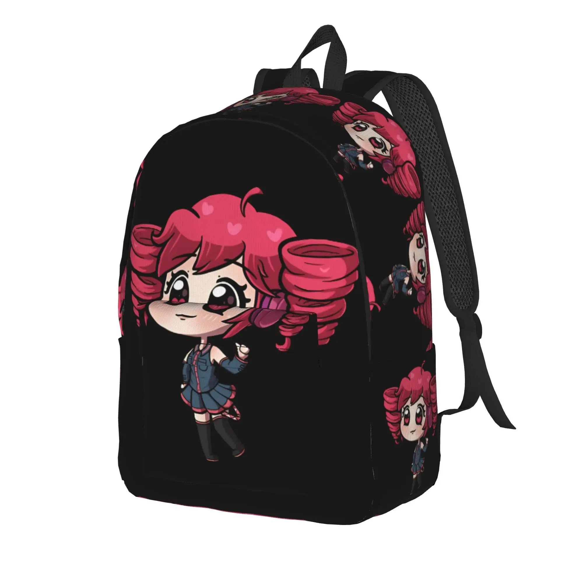 Cute Heart Eyes Kasane Teto Chibi With Headset Backpack Women Lightweight Backpacks High School Bags College Custom Rucksack