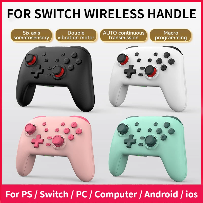 Wireless Bluetooth Gamepads for Switch Six-axis Somatosensory Dual Vibration Macro Programming Control