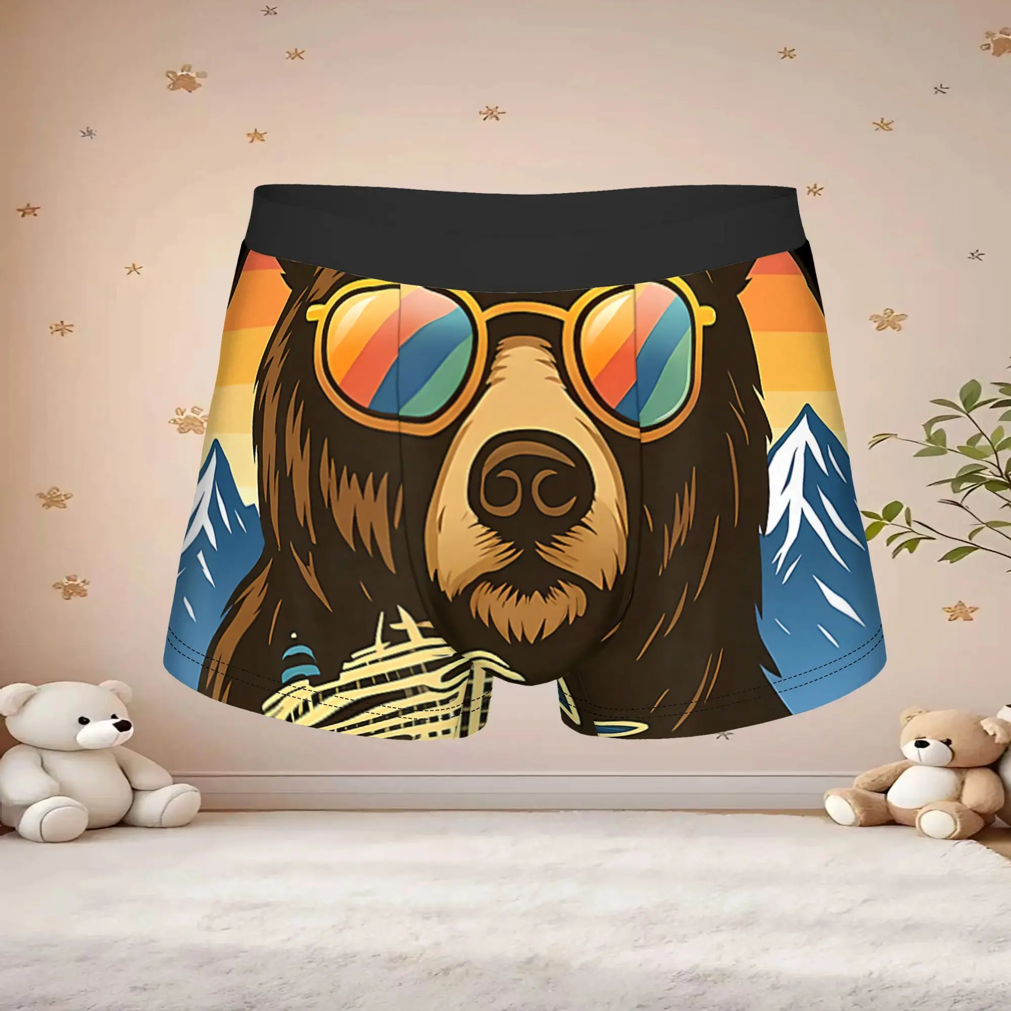 1pc Popular Alaska Cruising Together 2026 Vacation Group Bear boxers  Novelty Panties Men's Underwear Print Shorts Boxer Briefs