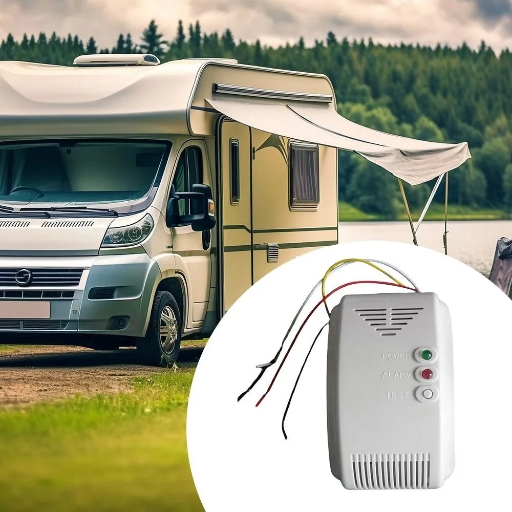 Portable Sound Alarm Propane Butane Sensor Flash Alarm 12V Power Gas Detector Sensor LED Indicator LPG Natural Gas Alarm Camper