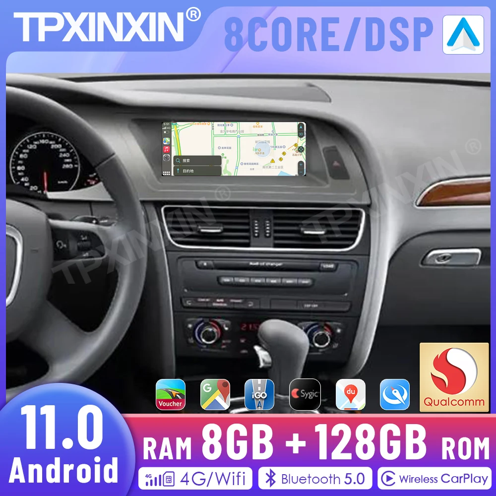 

Android 11 For Audi A4L 2009-2012 GPS Navi Carplay Screen Stereo Multimedia Player Car Radio Auto Head Unit