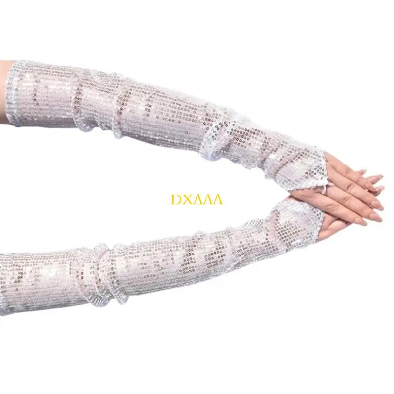DXAA Shimmering Cosplay Gloves With Firm Finger Design Halloween Festivity Accessory