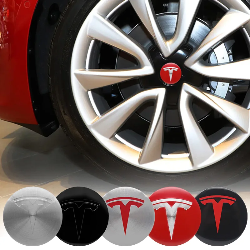 Pegatinas de tapa central de cubo de rueda con emblema de coche, 56mm, para Tesla Model S Model3 2024, modelo Y X, cubierta central de neumático,