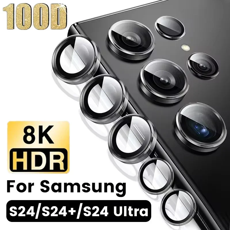 Kamera Objektivs chutzglas für Samsung S23 S24 Ultra Plus Full Cover Objektiv Metalls chutz ring für Galaxy S22 Ultra Kamera Film