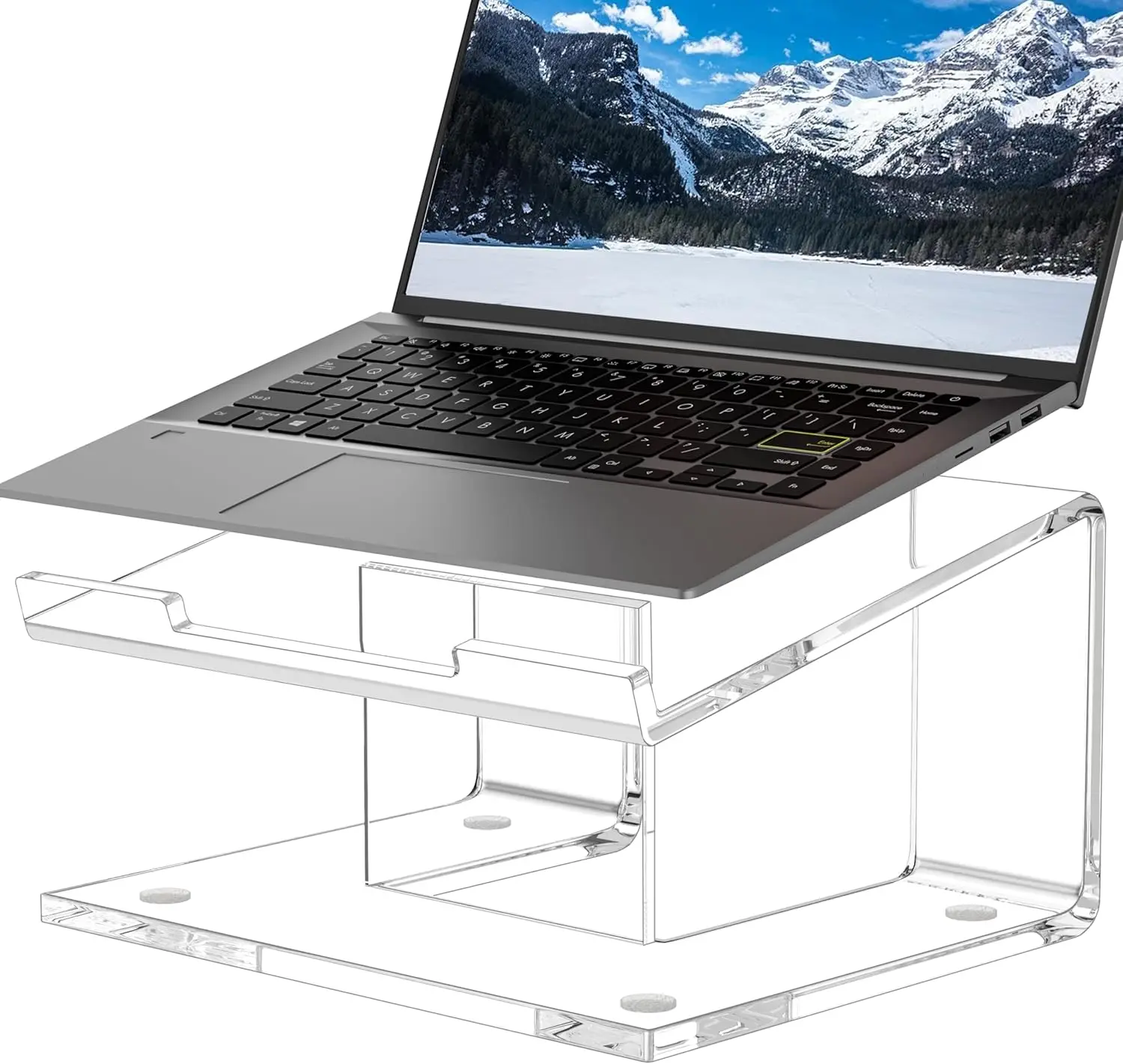 

Ergonomic Acrylic Laptop Stand for 10-17.3 Inch Notebooks, Compatible with Macbooks and Desks