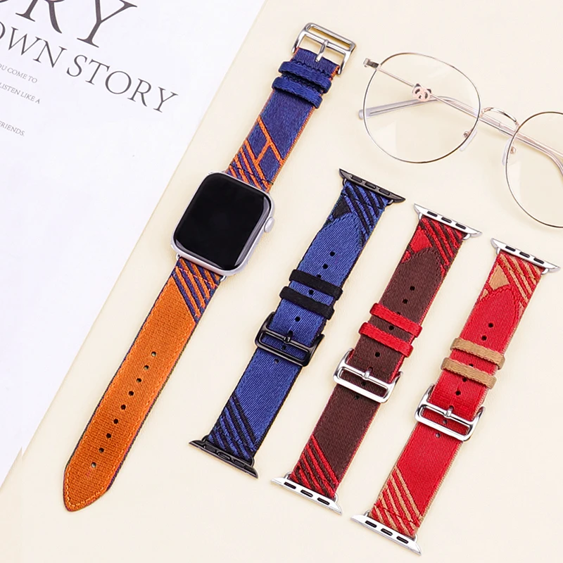 สายถักไนลอนสำหรับ Apple Watch Ultra Band 49mm 44mm 40mm 45mm 41mm 42mm 38mm สร้อยข้อมือเข็มขัด iWatch Series 8 7 6 5 4 se