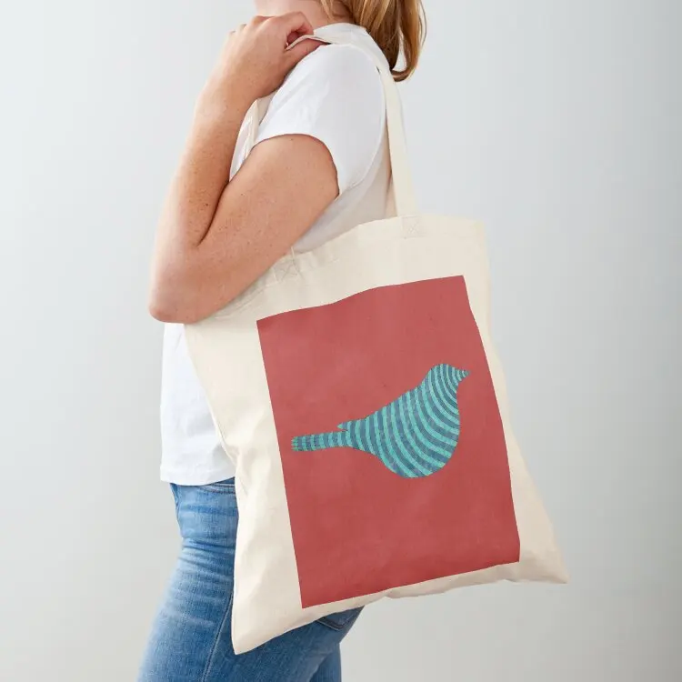

Striped Bluebird Tote Bag bags luxury women canvas bags canvas shopping bag custom tote bag