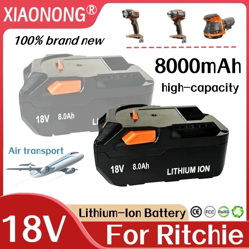 

For AEG 18V Battery 8.0AH Lithium-Ion Battery For RIDGID R840087 R840085 L1815R L1850R L1830R R840083 Series Cordless Power Tool