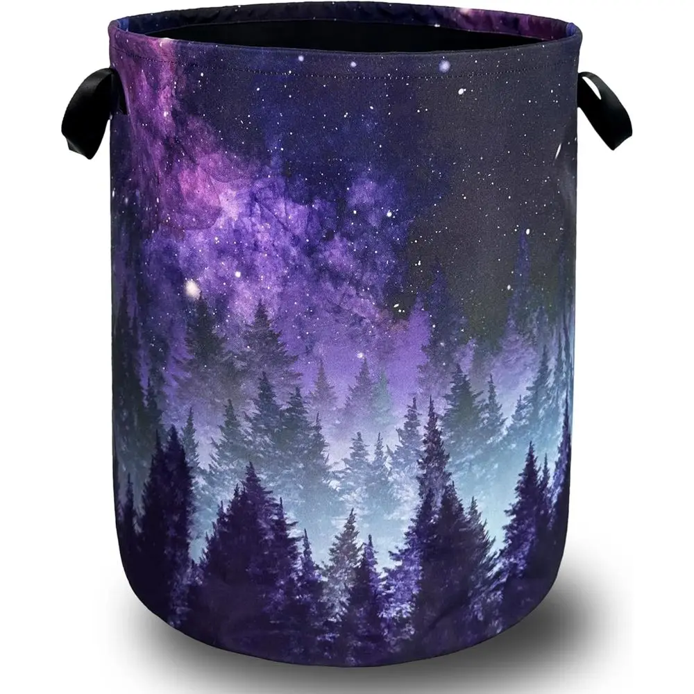 

Фиолетовая складная корзина для белья с ручками — портативная корзина для хранения одежды и игрушек, 18,9x16,5 дюймов