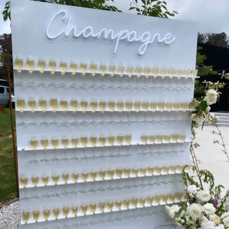 Wedding decoration glass holder champagne display event background wine champagne wall