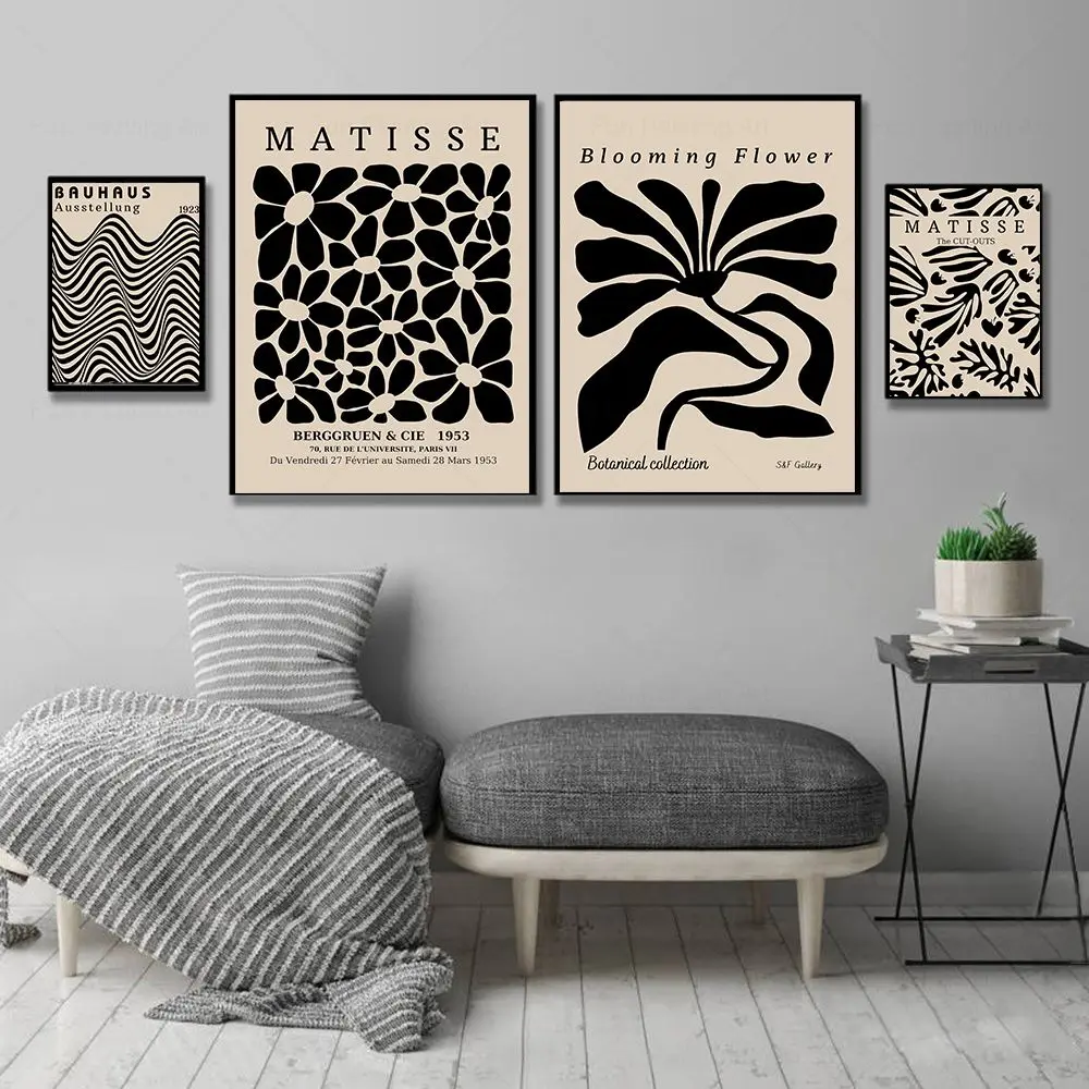 Matisse Picasso Exhibition Posters Bauhaus Abstract Canvas Painting Flower Gallery Wall Art Pictures For Living Room Home Decor