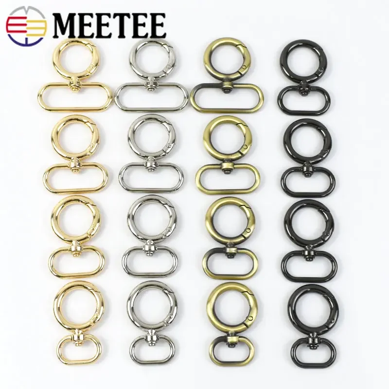 5/10Pcs 20-38mm Metal Swivel Lobster Clasp O Snap Ring Spring Buckles Keychain Clip Hook Bags Strap Webbing Hardware Accessories