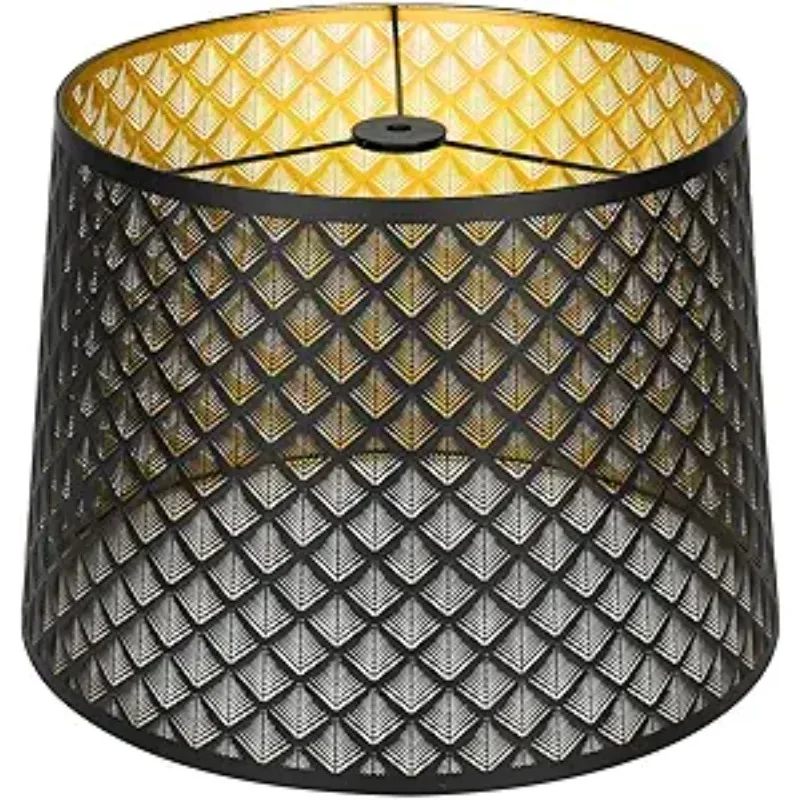 

Metal Etching Process Large Lamp Shade, Drum Big Lampshades for Table Lamp and Floor Light, Arrow Design,7.9x9.8x7.9Inch,Spider