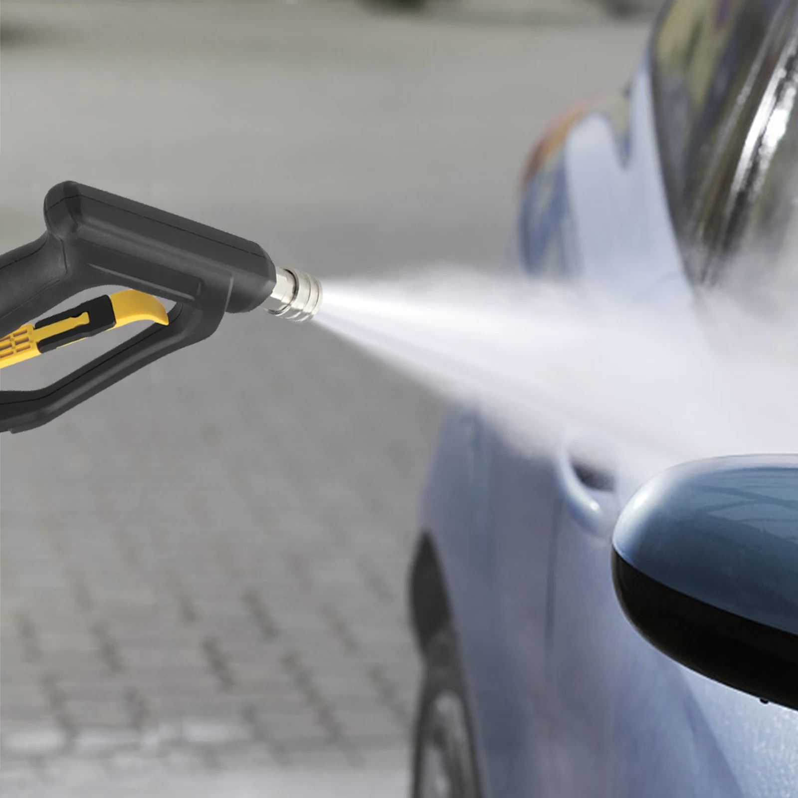 

High Pressure Portable Car Wash Sprayer 38F Inlet 14F Outlet Easy to Hold with Shockproof Plastic Ribbing Support