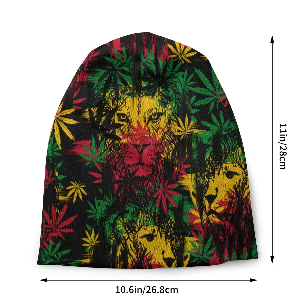 Lion Head Cannabis Leaves Rastaman Style Bonnet Hats Knitting Hats Hip Hop Skullies Beanies Hats Weed Leaf Warm Dual-use Caps