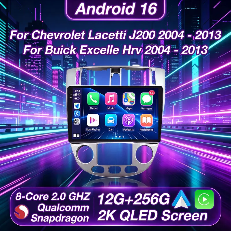 Radio para Auto con Android 16 para Chevrolet Lacetti J200 2004-2013, Buick Excelle 2004-2013, Daewoo Gentra 2 2013-2015, Navegación, Estéreo AT