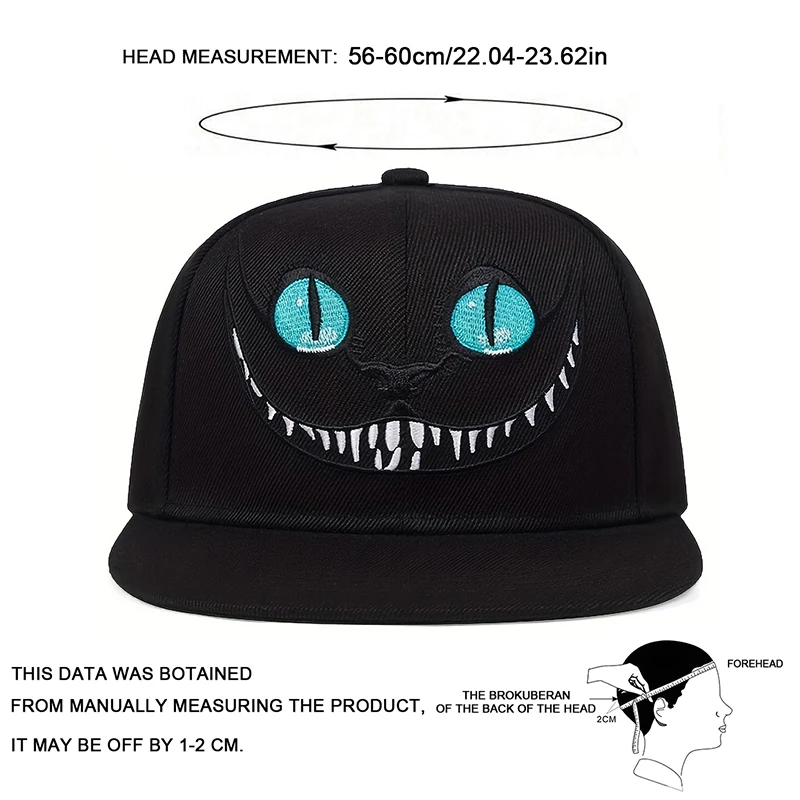 Cappelli hip-hop con ricamo gatto cartone animato unisex Primavera Autunno Berretti da baseball casual regolabili per esterni Cappello per protezione solare Berretto da golf sportivo