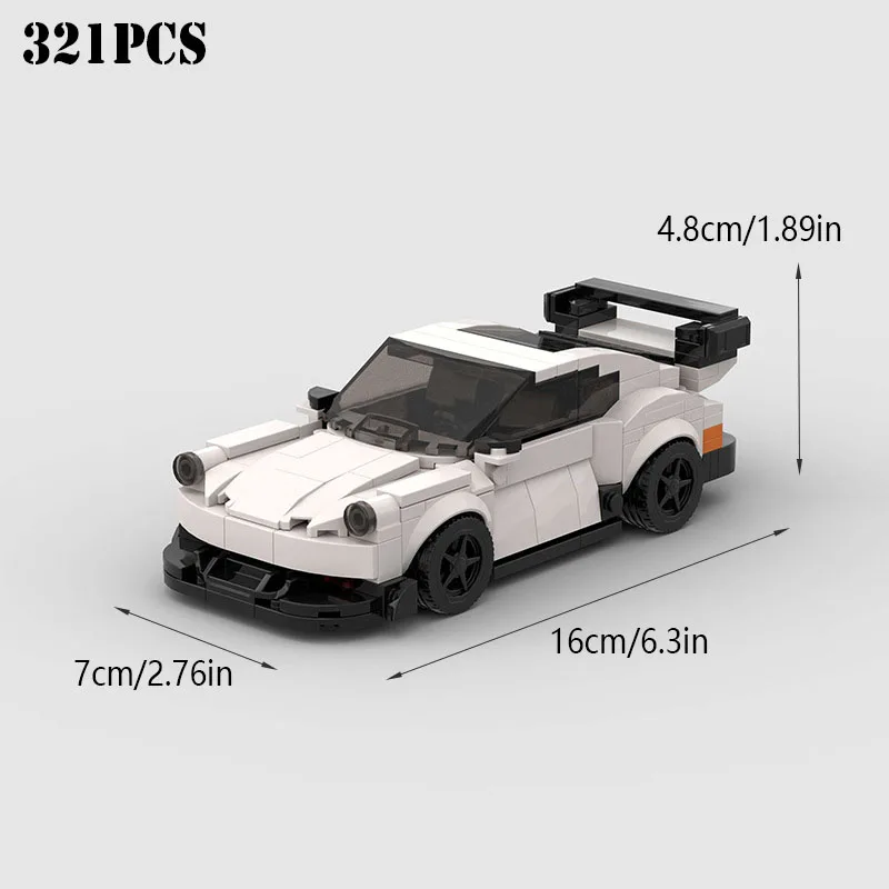 321pcs Building Blocks, Creative Education, Super Racing Car, Assembly, DIY Puzzle, MOC Car Toy Models, Birthday Gift for Kids