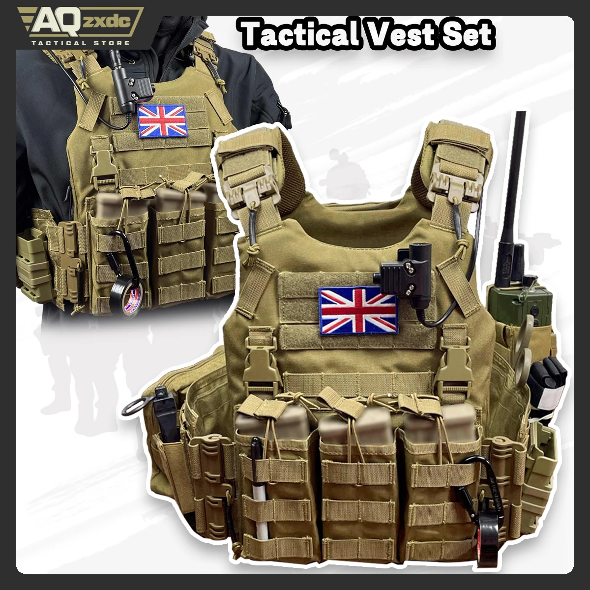 

AQzxdc Tactical Plate Carrier Full Set - Call of Duty Style of Outdoor Equipment COS Special Forces Bullet Hanging Vest
