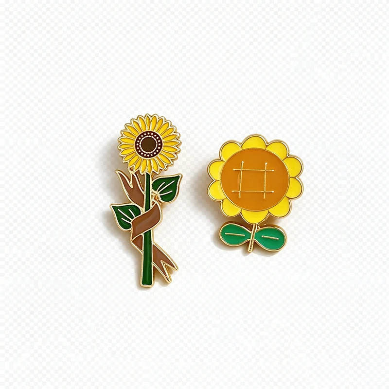 Sunflower Brooch Niche Design Sense Personality Versatile Bag Pin Decoration Student Couple Metal Badge Accessory