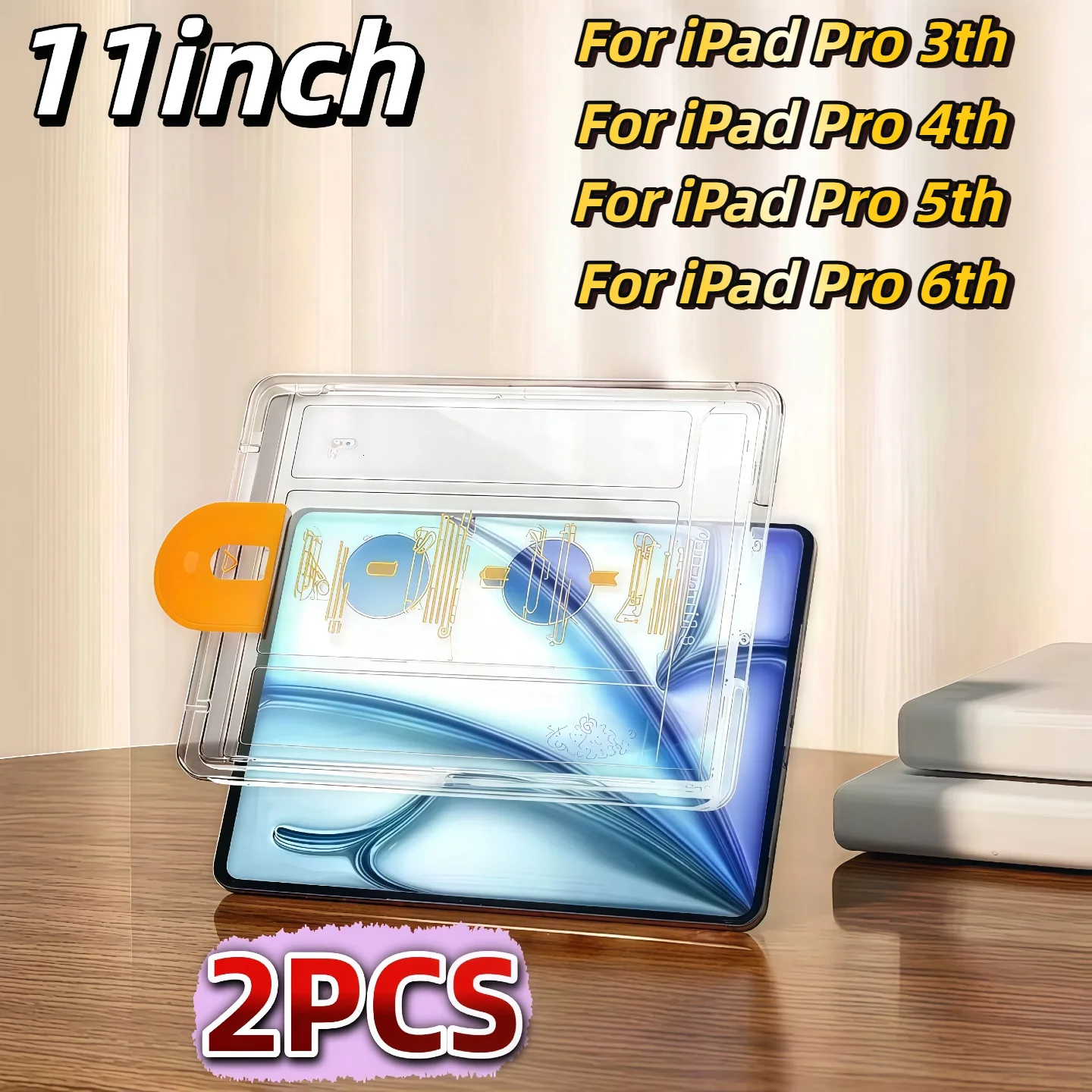 

2PCS Tempered Glass Screen Protector for iPad Pro 11inch 2018 2020 2021 2022 Easy Install Auto Dust Removal Kit