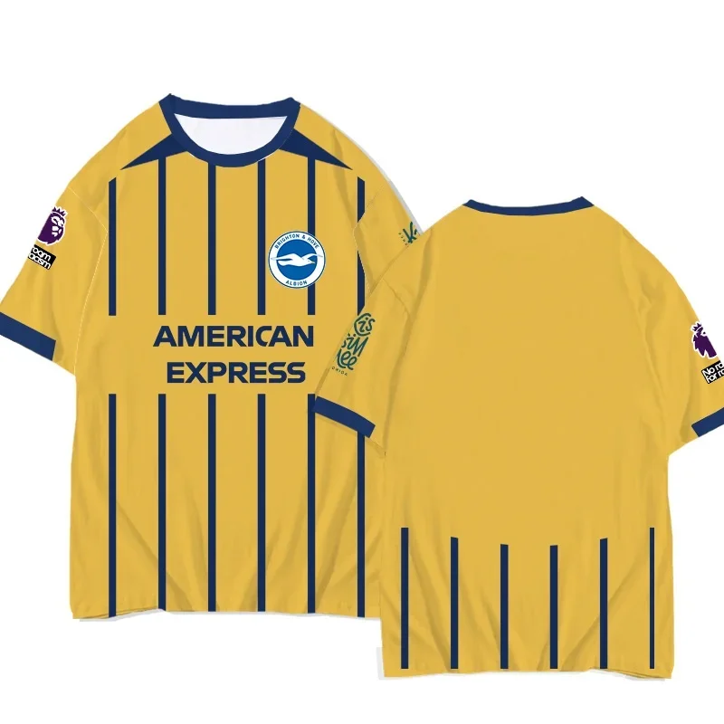 24-25 Season Brighton Team Seagulls Three Football Clothes Quick-drying Short-sleeved T-shirts Men's and Women's Half-sleeves