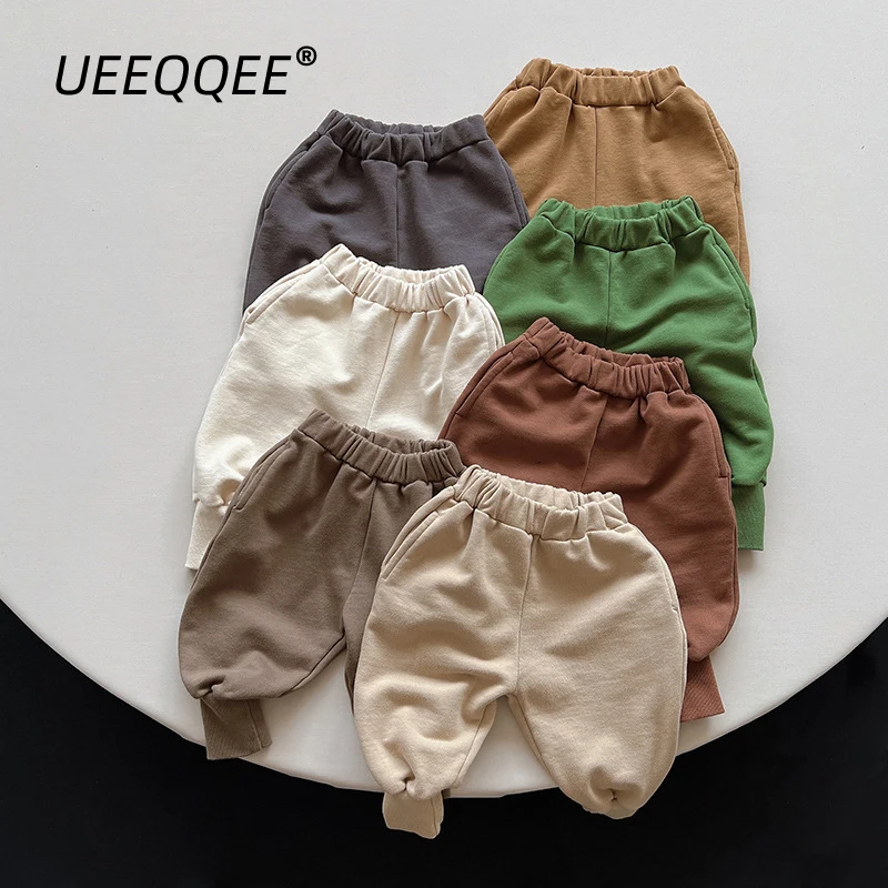 Spring Autumn Children Pants 1-8Y Boys Cotton Daily Loose Sweatpants Harem Trousers Korean Toddler Wear Kids Clothing 2024 New