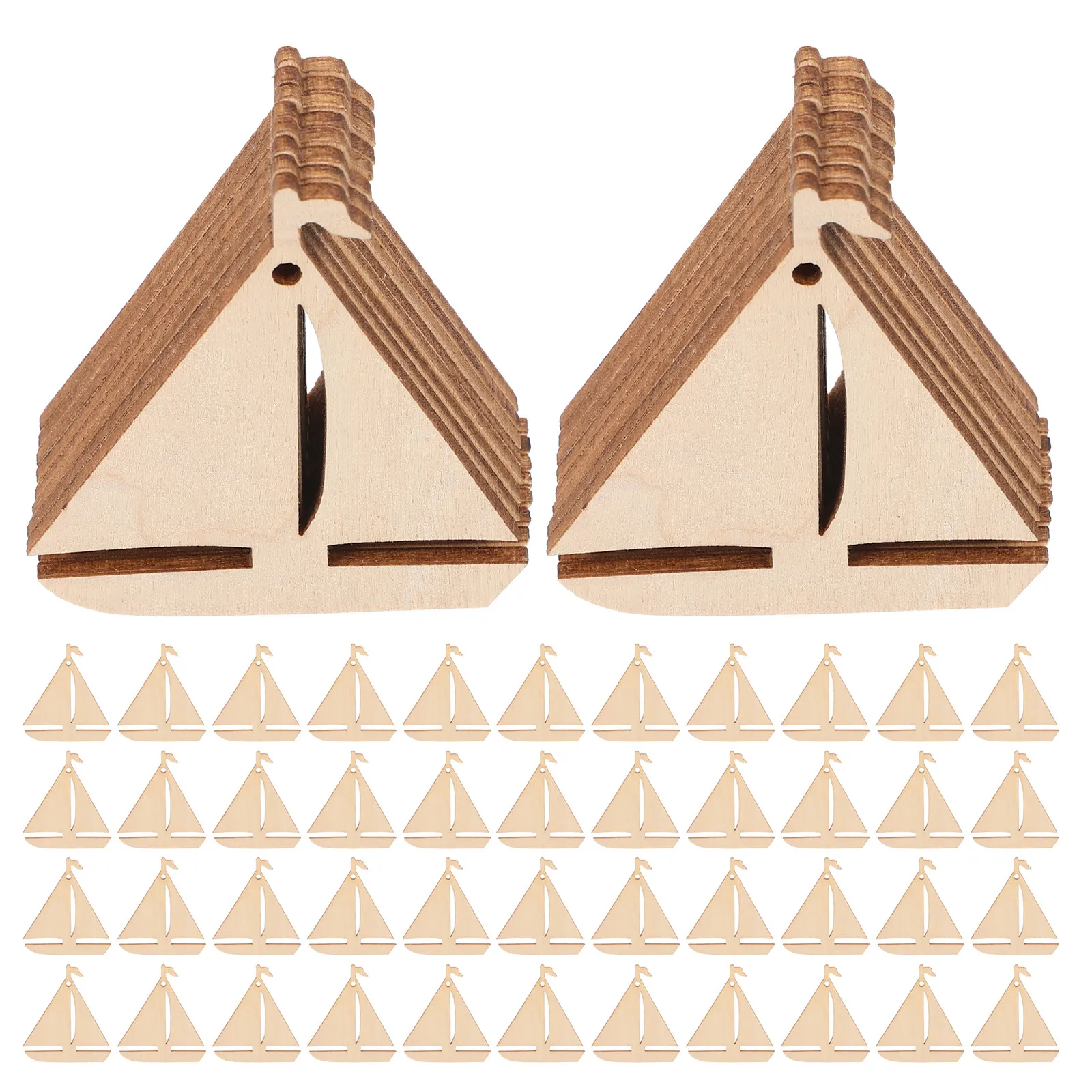 150Pcs DIY Unpainted Wooden Sailboat Shapes Nautical Wood Cutouts for Creative Craft Projects and Decor Wood Sailboat Craft