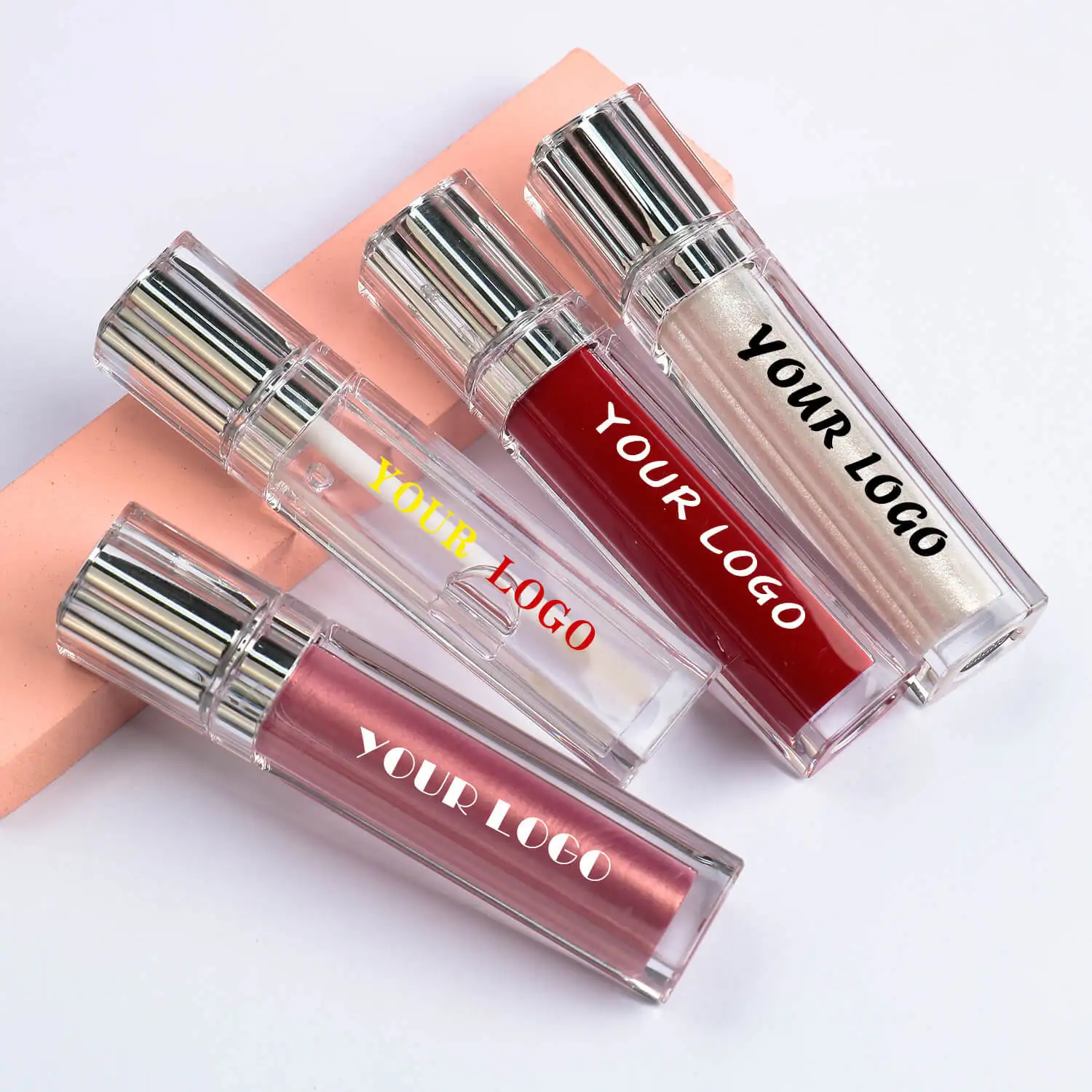 Lipgloss Vendor Wholesale Custom Label Vegan Clear Pink Glossy Plumping Shimmer Lip Gloss Bulk With Your Own Logo