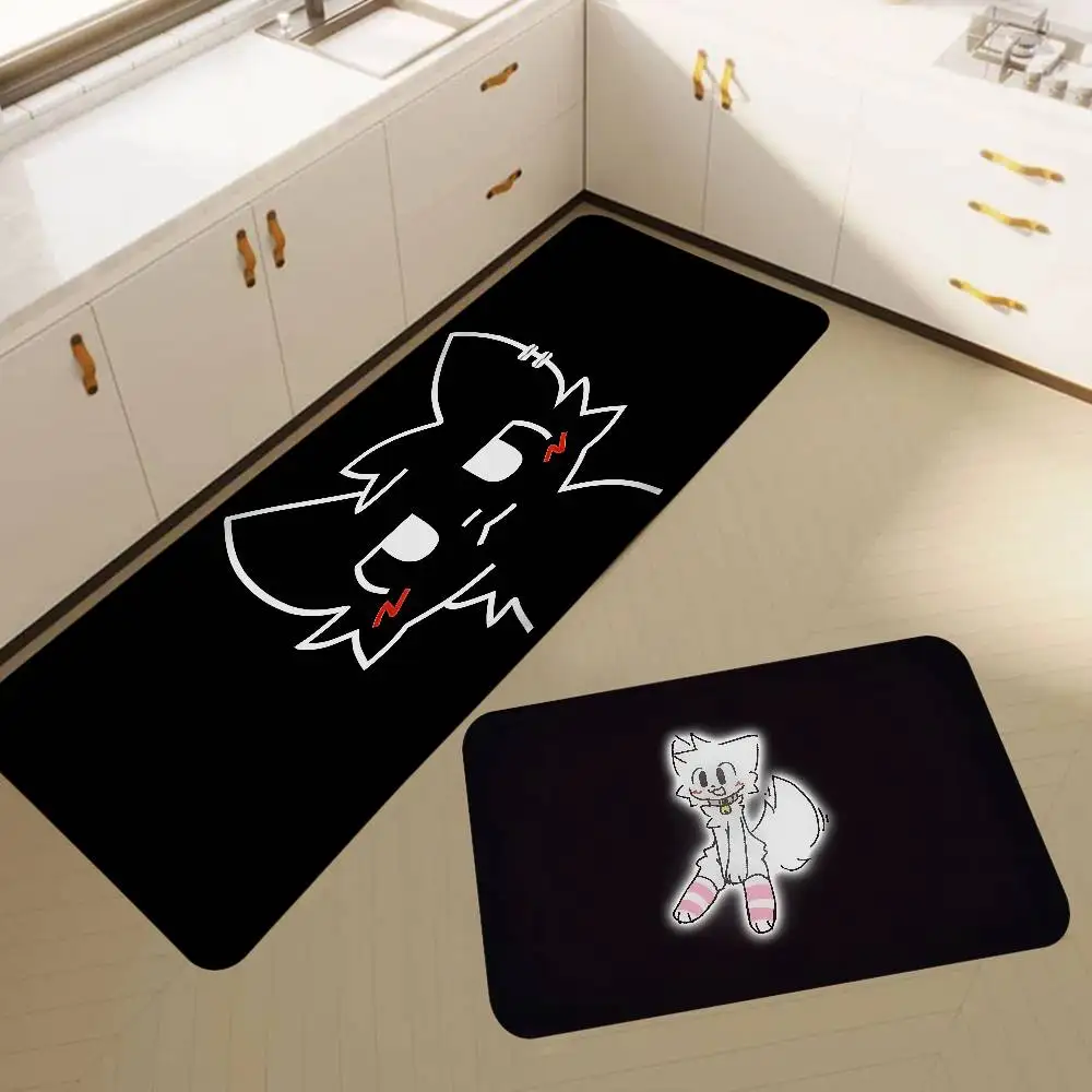 Boykisser – paillasson de porte d'entrée avec dessin animé amusant, style nordique, pour chambre à coucher, salon, balcon, antidérapant, décoration moderne pour la maison