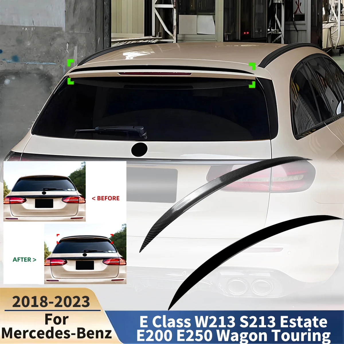 

For Mercedes-Benz E Class W213 S213 E200 E250 Estate 2016-2023 Wagon Touring For AMG Rear Roof Spoiler Wing Tail Fin Auto Parts